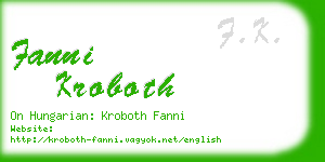 fanni kroboth business card